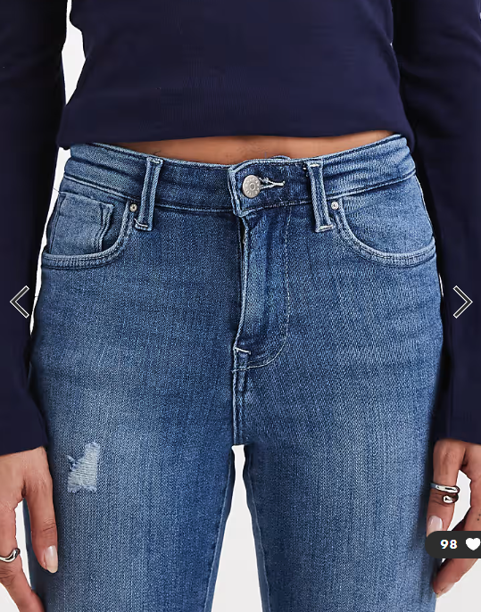 ONLY push up skinny jeans in mid blue