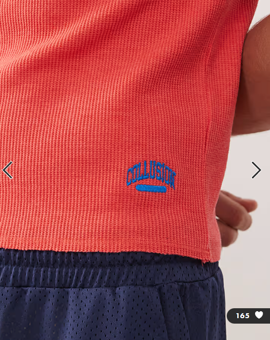 COLLUSION Ribbed muscle vest in red.