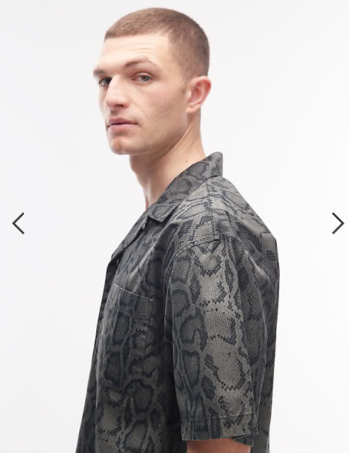 Carhartt WIP snake camo print shirt in dark khaki