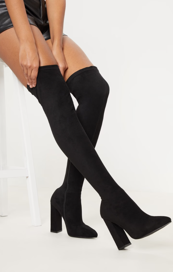 Black Point Block Heel Over The Knee Boot