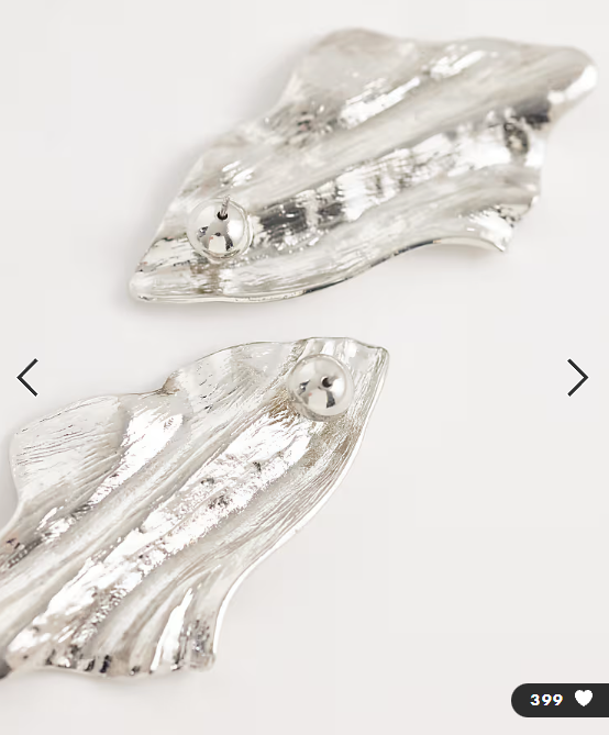 ASOS DESIGN earrings in natural shape in silver tone