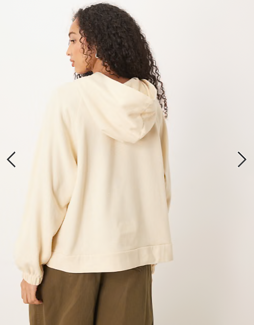 ASOS DESIGN Supersoft raglan sleeve oversized hoodie in warm cream