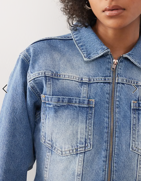 COLLUSION fitted denim jacket in washed blue