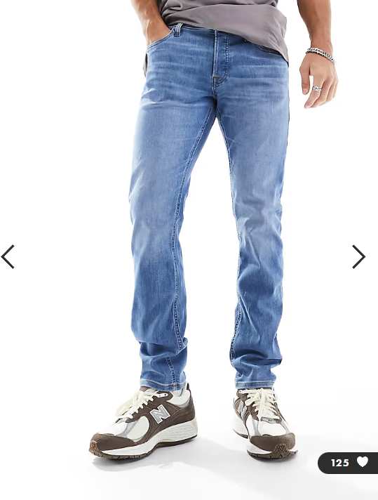 Jack & Jones Glenn slim tapered fit jeans in mid blue wash