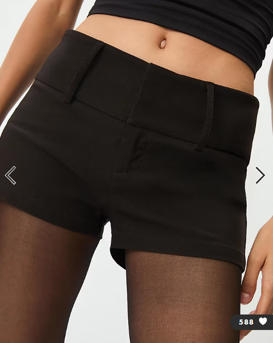 Stradivarius Smart mini shorts in black