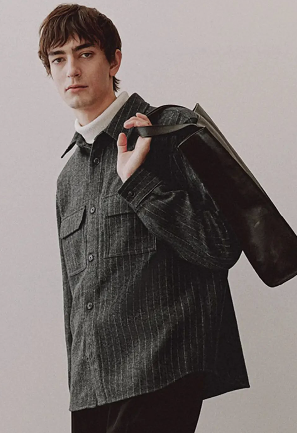 H&M-REGULAR FIT FELTED OVERSHIRT