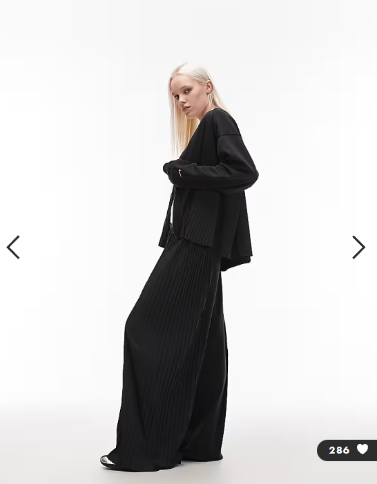Nike pleated wide leg trousers in black