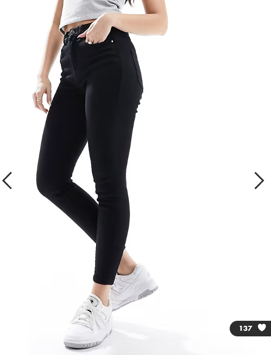 ONLY high waist skinny jeans in black