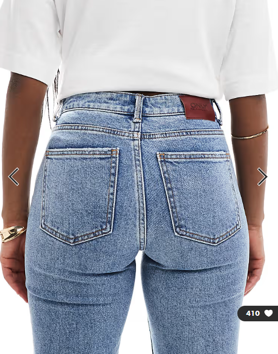 ONLY Emily high waisted straight leg jeans in light wash