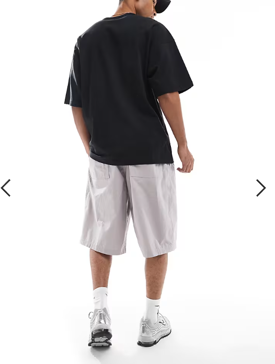 Nike Club Woven oversized shorts in grey