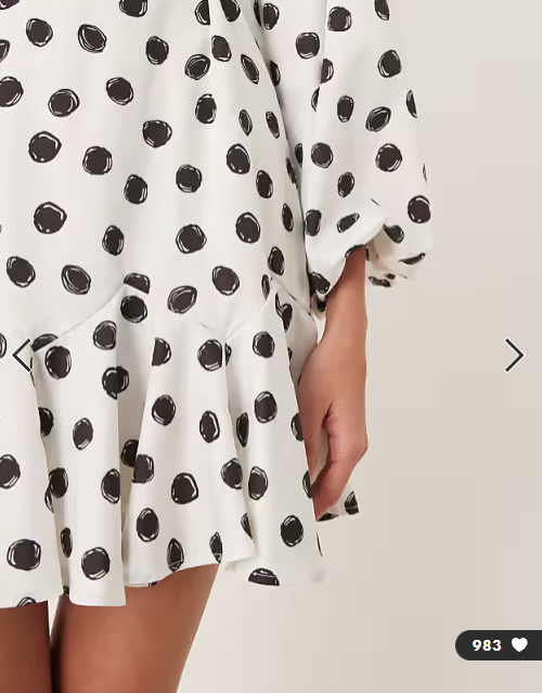 Sister Jane Illume exclusive high neck balloon sleeve ruffle drop hem mini dress in white spot print