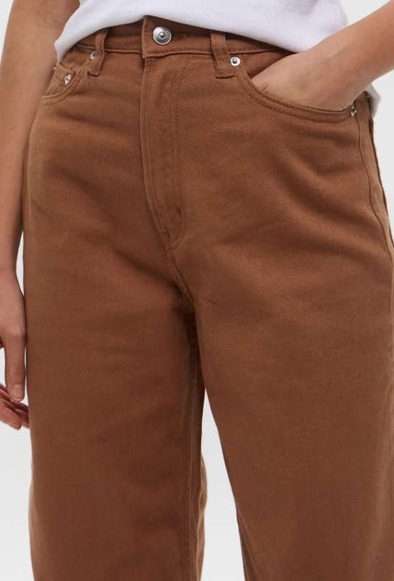 H&M - High Waist Loose Mom Fit Jeans - Brown