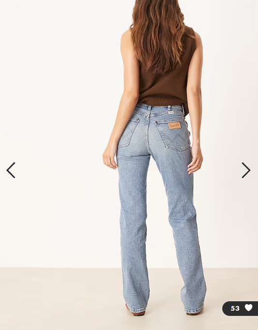 Asos - Wrangler - Straight fit jeans in light blue acid wash