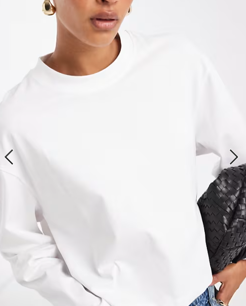 ASOS DESIGN long sleeve boxy cropped t-shirt in white