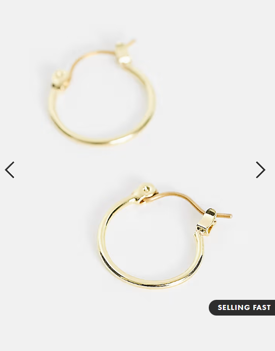 Pieces 18k plated small hoops in gold