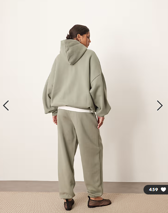 ARRANGE oversized premium heavy weight cuffed jogger in olive green