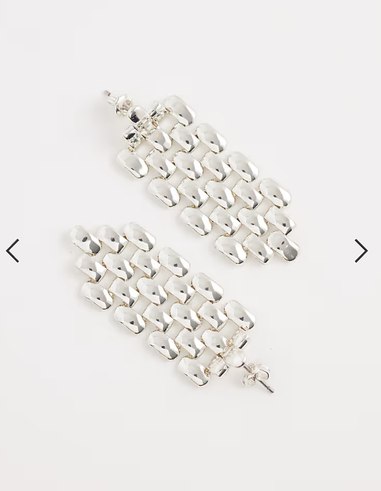 & Other Stories geometric drop earrings in silver
