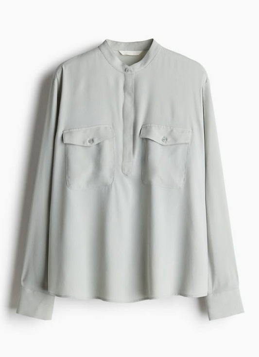 H&M - BAND-COLLAR BLOUSE