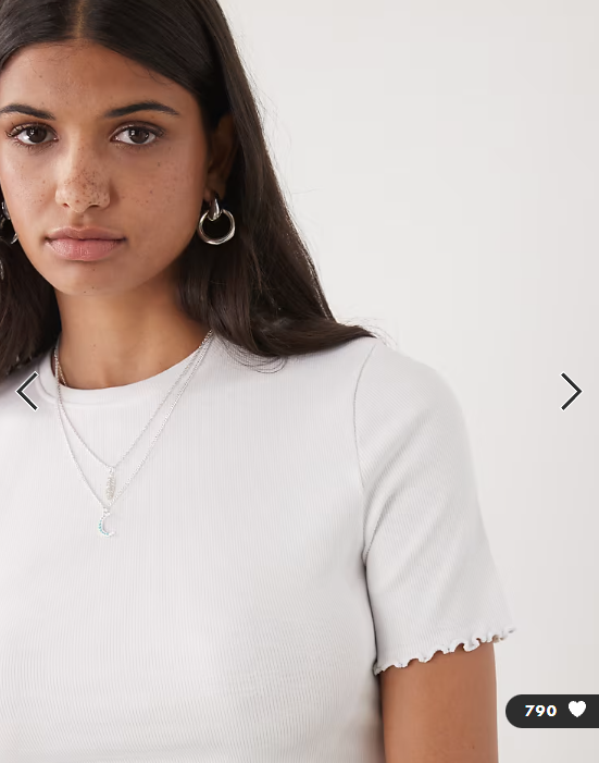 COLLUSION lettuce edge ribbed t-shirt in white