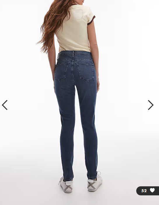 Topshop Jamie high rise skinny jean in storm blue