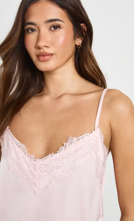 boohoo Eyelash Lace Trim Cami