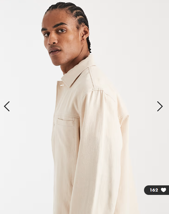 ASOS DESIGN relaxed linen blend shacket in stone