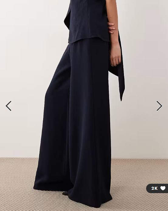 ASOS DESIGN tailored high waist corset detail palazzo trousers co-ord in navy