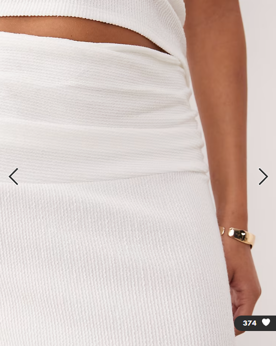 ASOS DESIGN co-ord textured rib column maxi skirt in ivory