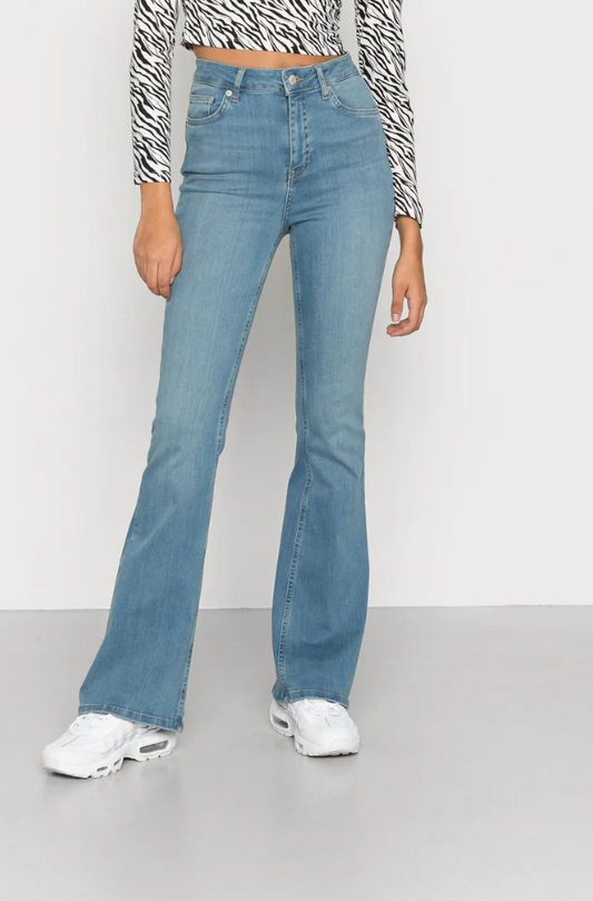 High Waist Skinny Flared Jeans