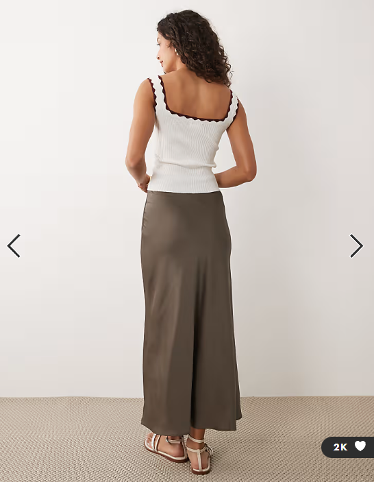 Vila satin maxi skirt in falcon