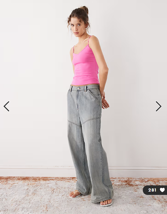 Weekday Demi singlet vest in pink exclusive to ASOS