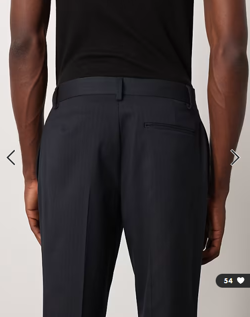 ASOS DESIGN straight pinstripe suit trousers in navy