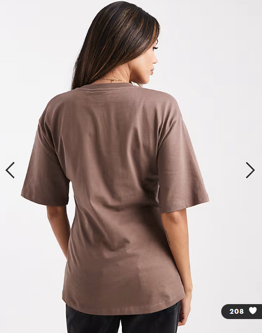 ASOS DESIGN Maternity pleat tuck detail t-shirt in mocha