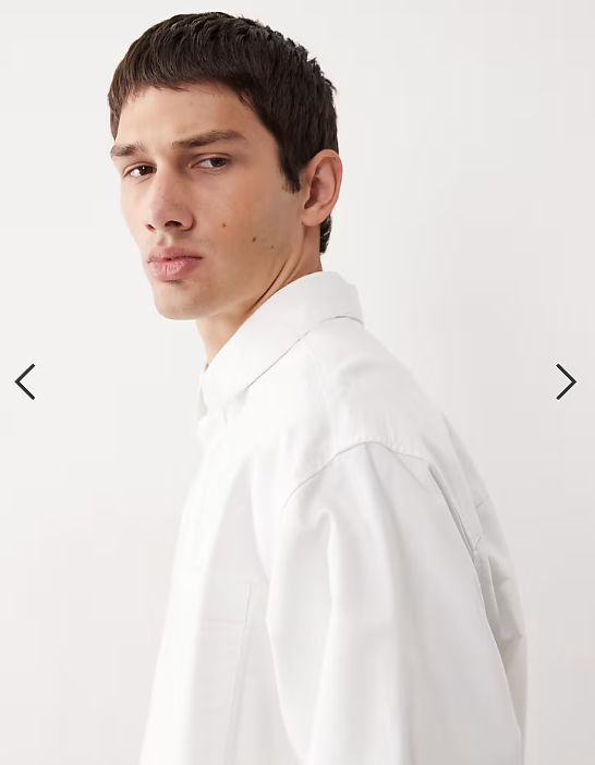 ASOS COLLECTIVE oversized oxford shirt in white