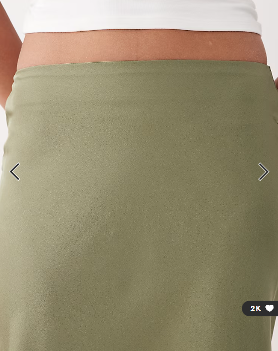 Vila satin maxi skirt in oil green