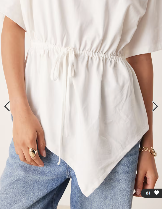 ASOS DESIGN tie side detail t-shirt in white