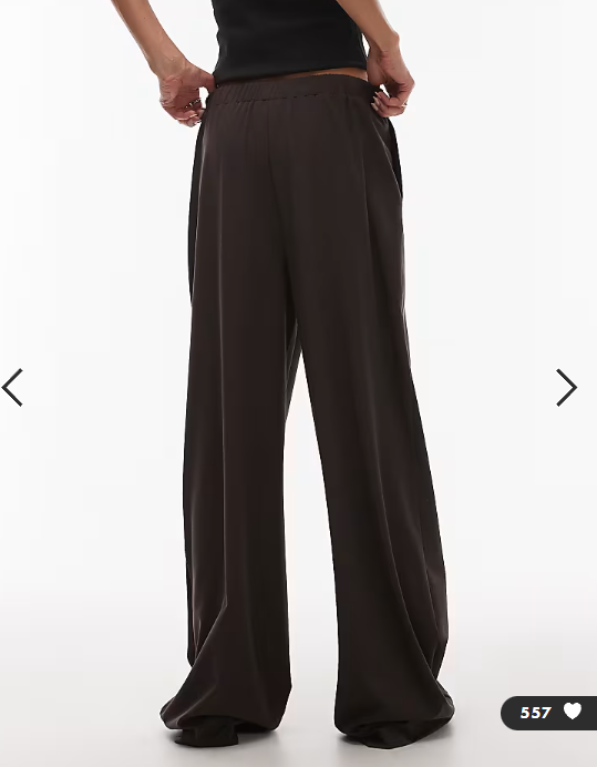 ASOS DESIGN tailored wide leg dad trouser in chocolate