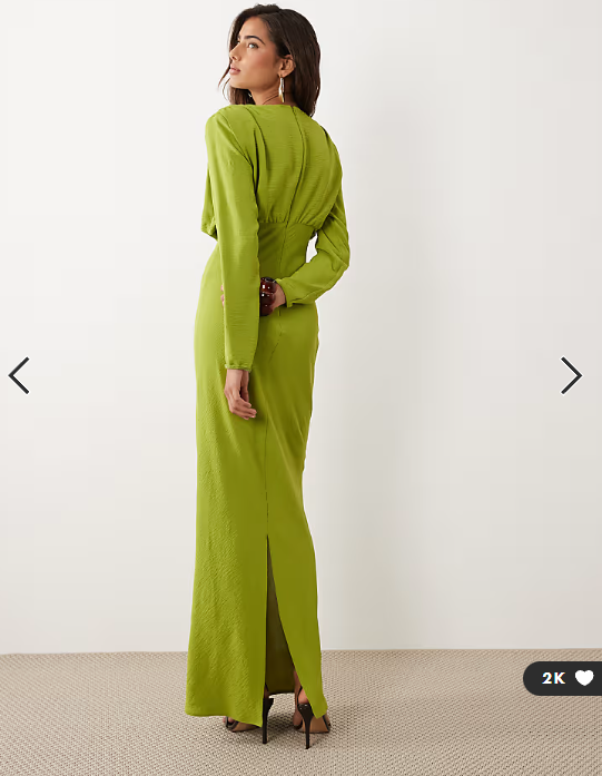 ASOS DESIGN batwing maxi dress in lime