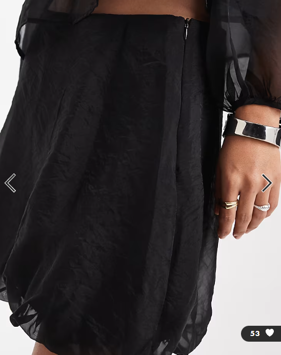 Vero Moda organza puffball hem mini skirt co-ord in black