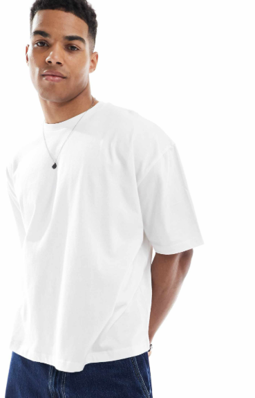 Asos - boxy oversized t shirt with back graphic in white