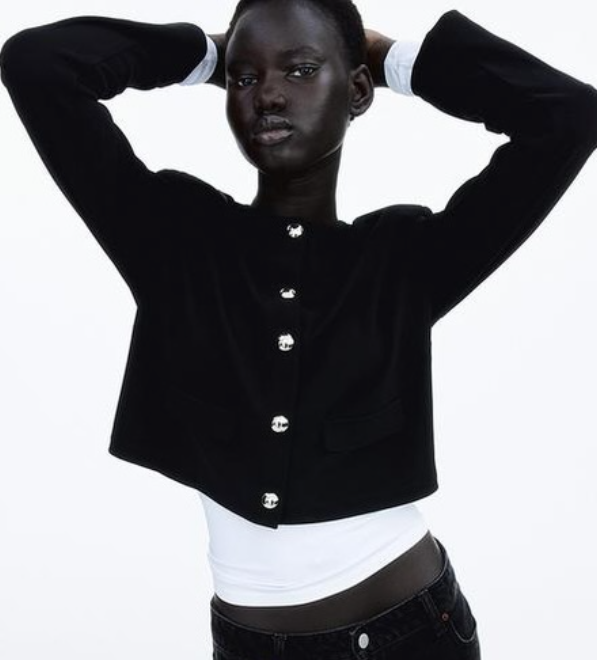 H&M - Shoulder-pad cardigan - black