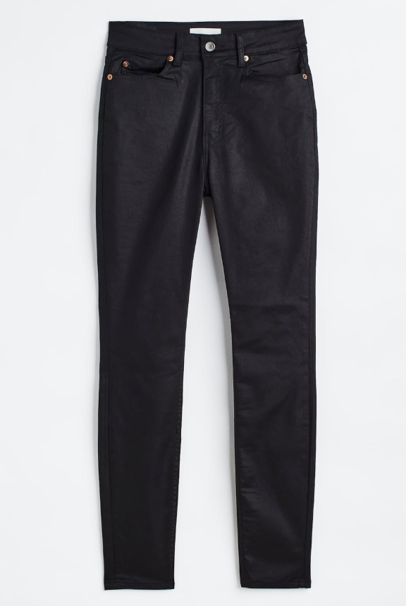 H&M - COATED SKINNY HIGH JEANS