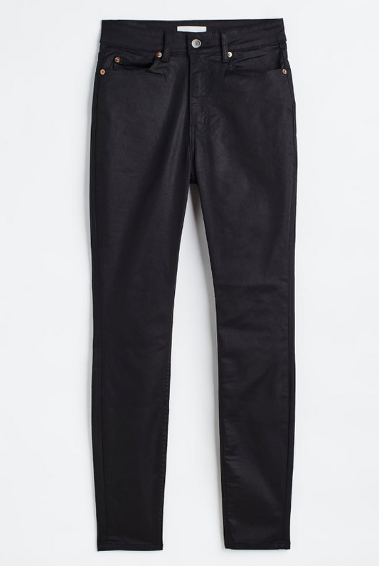 H&M - COATED SKINNY HIGH JEANS