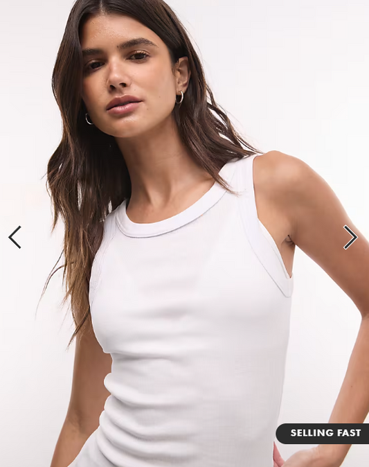 Weekday rib fitted tank top in white