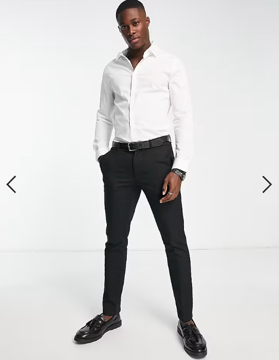 ASOS DESIGN skinny fit shirt in white