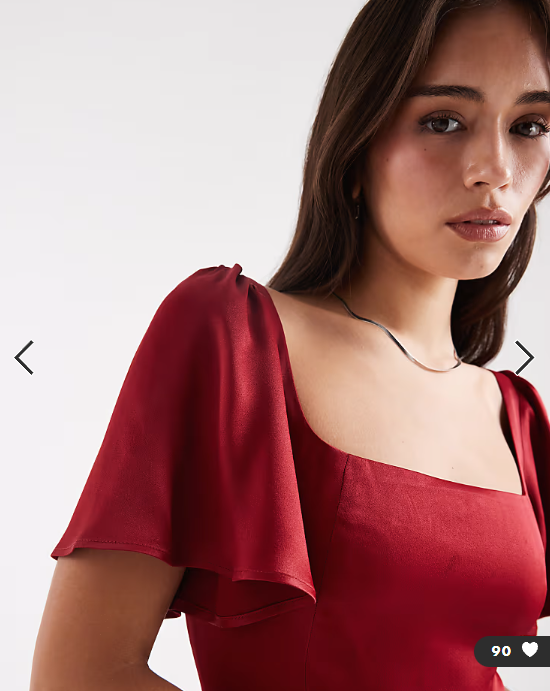 Maids to Measure Bridesmaid square neck flutter sleeve maxi dress in burgundy