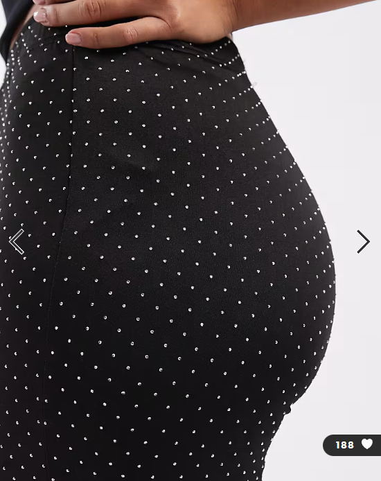 Miss Selfridge hot fix flare trouser in black