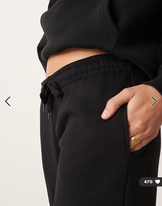 Gina Tricot co-ord loose fit straight leg joggers in black
