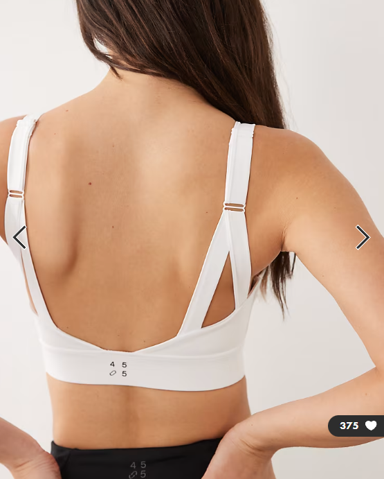 4505 Icon active medium support sports bra with removable padding and adjustable straps in white