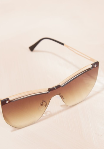 Brown Gold Top Framed Cat Eye Sunglasses